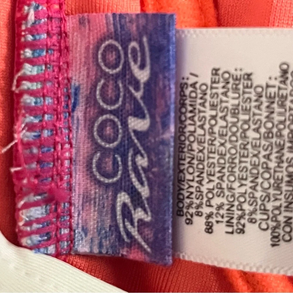 Women's‎ Coco Rave Pink Polka Dot Bikini Set Size Medium/Large Top Large Bottoms